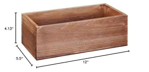 12” Wood Pallet Bin by Make Market - Rustic Crate Boxes for Storage, Decorative Display, Arts & Crafts, Made of 100% Wood - Bulk 4 Pack Make Market