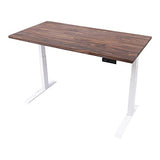 Stand Up Desk Store Solid Wood Top Electric Adjustable Height Standing Desk with Programmable Memory (White Frame/Walnut Top, 60" Wide) S Stand Up Desk Store