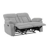 Lexicon Manual Double Recliner Loveseat for Living Room, Chenille Fabric Upholstered Reclining Sofa, Home Theater Seating, Easy Assembly, Recliner Love Seat Couch, Gray Lexicon