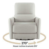 CHITA Power Recliner Chair Swivel Glider, FSC Certified Upholstered Faux Leather Living Room Nursery Reclining Sofa Chair with Lumbar Support, Cream