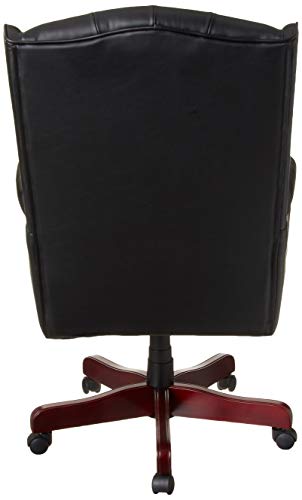 Boss Office Products Wingback Traditional Chair , Leather, in Black Boss Office Products