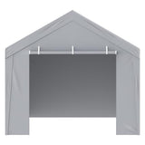 VEVOR Carport Replacement Canopy Cover Top + Side Wall 12 x 20 ft, Garage Tent Shelter Tarp Heavy-Duty Waterproof & UV Protected, Easy Installation with Ball Bungees,Grey (Frame Not Included) VEVOR