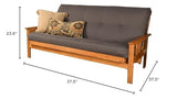 Kodiak Furniture Monterey Butternut Wood Futon with Twill Gray Mattress Kodiak Furniture