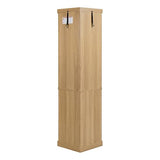 Ball & Cast 70" H Lighted Corner Curio Cabinet, Glass Display Cabinet with 5 Tempered Adjustable Glass Shelves and Doors,Include Light Bulb, Rack for Living Room,Light Oak Ball & Cast