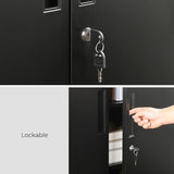 SONGMICS Garage Cabinet, Metal Storage Cabinet with Doors and Shelves, for Home Office, Garage and Utility Room, Black UOMC013B01 SONGMICS
