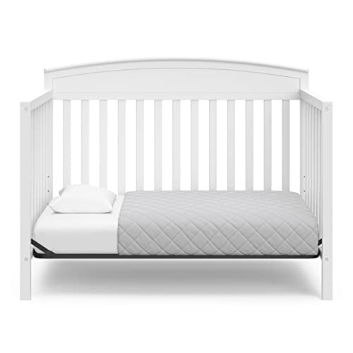Graco Benton 5-in-1 Convertible Crib (White) – GREENGUARD Gold Certified, Converts from Baby Crib to Toddler Bed, Daybed and Full-Size Bed, Fits Standard Full-Size Crib Mattress Graco