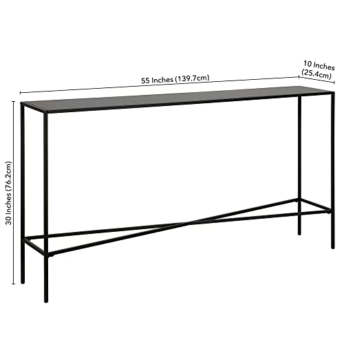 Henley 55'' Wide Rectangular Console Table with Metal Top in Blackened Bronze Henn&Hart