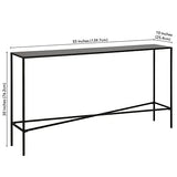 Henley 55'' Wide Rectangular Console Table with Metal Top in Blackened Bronze Henn&Hart