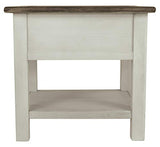 Signature Design by Ashley Bolanburg Farmhouse Square Two Tone End Table, Antique Cream Signature Design by Ashley