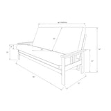 Maykoosh Queen Futon Frame - Hardwood Sofa Bed with Folding Design - Butternut Maykoosh
