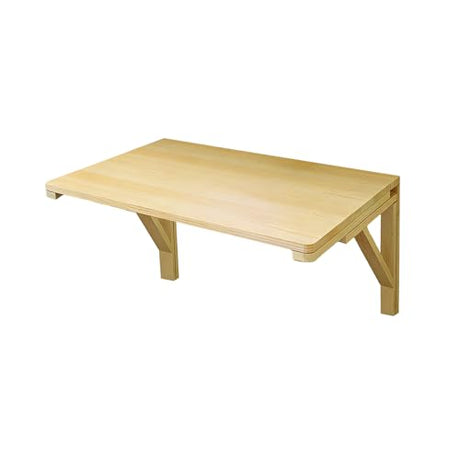 MM MELISEN Solid Wood Wall-Mounted Folding Table in Natural, 23.6" D x 15.7" W. A Space-Saving fold-Down Desk, Ideal for Laundry Rooms, Kitchens, Home Offices, or as a Kids' Study Desk MM MELISEN