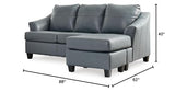 Signature Design by Ashley Genoa Modern Leather Sectional Sofa Couch with Chaise Lounge, Blue Signature Design by Ashley