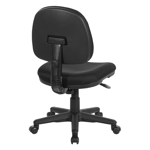 Office Star Pneumatic Sculptured Office Task Chair with Thick Padded Seat and Built-in Lumbar Support, Black Office Star Products