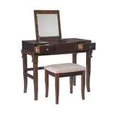 Linon Angela Walnut Vanity Set,30" x 36" x 18" Linon