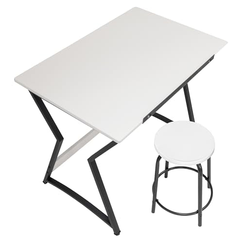 SD STUDIO DESIGNS Hourglass Craft Drafting Table, Charcoal/White - WoodArtSupply