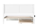 AFI, Canyon King Platform Bed with Matching Footboard & Twin XL Trundle, White AFI