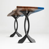 Flowyline 28" H 207 Curva Handcrafted Black Metal Table Legs and Bases for Console Tables | Steel Desk Legs | Rust-Resistant, Adjustable Furniture Legs | DIY Mid-Century Modern | Indoor/Outdoor Flowyline