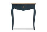 Baxton Studio Elancourt Classic and Provincial Spruce Finished Console Table, Blue Baxton Studio