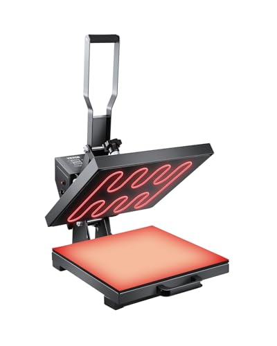 VEVOR Heat Press, 15 x 15 inch Heat Press Machine for T-Shirts, Fast and Even Heating, Easy to Use, High Pressure for Digital Industrial-Quality Sublimation Printer for Transfer Vinyl, T-Shirt, Black VEVOR