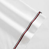 Tommy Hilfiger - Sheet Set, Cotton Percale Bedding with Matching Pillowcases, Crisp & Cool, Premium Quality Home Essentials (Global Stripe Red, King) Tommy Hilfiger