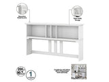 Bush Business Furniture Salinas 60W L-Shaped Desk Set with Hutch, File Cabinet, and Bookcase in Shiplap Gray and Pure White Bush Business Furniture