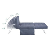 Folding Ottoman Bed with Adjustable Backrest, Futon Couch, Convertible Chair into Sofa Bed for Living Room Apartment Office Small Space Generic