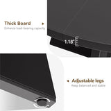 GAOMON 47 Inch Round Farmhouse Dining Table for 4-6 People, Large Kitchen Table with Adjustable Feet, for Dining Living Room, Black GAOMON