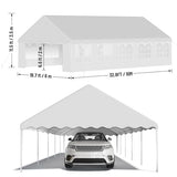 20x32ft Party Tent Heavy Duty Wedding Tent Outdoor Canopy Event Shelters Galvanized Canopy Commercial Tent with Removable Sidewall Windows for Outdoor Events Wedding Birthday Hipicute