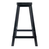 Winsome Satori Saddle Seat Counter Stool, for Kitchen, 24", Black Winsome