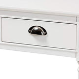 Baxton Studio Garvey French Provincial White Finished Wood 3-Drawer Entryway Console Table Baxton Studio