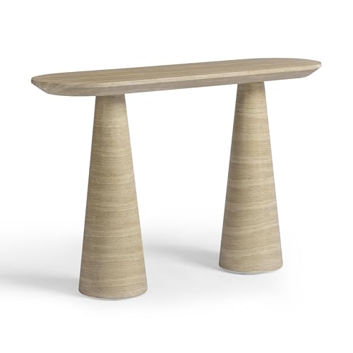 First of a Kind Console Table in Travertine Concrete First of a Kind