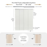 GoDear Design Adjustable Sliding Panel Track Blinds, Fits Windows, Patio Doors, Sliding Glass Doors, Room Dividers, Adjustable Track Width 45.8"- 86", Trimmable Panel Height Up to 96", Cirrus GoDear Design