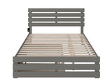 AFI Oxford Queen Size Platform Bed with Footboard & Twin XL Trundle in Grey AFI
