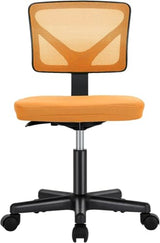Sweetcrispy Small Office Chair, Ergonomic Low-Back Mesh Rolling Work Swivel Chairs with Wheels, Armless Comfortable Seat Lumbar Support for Home, Bedroom, Study, Student, Adults,Classic Orange Sweetcrispy