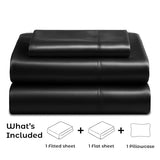 Satin Sheets Twin [3-Piece, Black] Hotel Luxury Silky Bed Sheets - Extra Soft 1800 Microfiber Sheet Set, Wrinkle, Fade, Stain Resistant - Deep Pocket Fitted Sheet, Flat Sheet, Pillow Cases Pure Bedding