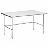 HALLY Open Base Stainless Steel Table 30 x 60 Inches, NSF Commercial Heavy Duty Prep & Work Table with Galvanized Legs for Restaurant, Home and Hotel HALLY SINKS & TABLES H