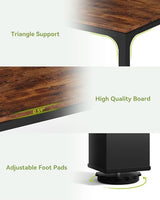 LITTLE TREE Two Person Desk, 78.7 Inches Extra Long Computer Desk, Wooden Large Office Desk with Strong Metal Legs, Double Desk for 2 People, Writing Table Study Desk for Home Office, Brown & Black LITTLE TREE