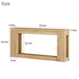 Maupvit Fluted Wooden Console Table with 2 Storage, 71 Inches Rectangular Entryway Table Behind The Couch, Farmhouse Boho Sofa Table for Entrance, Hallway, Living Room (Natural) Maupvit