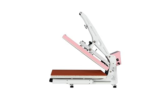 Montary 16x24 Commercial Grade Semi-Automatic 2000W High Pressure Multifunction Heat Press Machine: Boasting a Slide Out Lower Platen, Fast Heating, Pink Montary