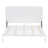 MERITLINE Full Horizontal Murphy Chest Bed,Wood Folding Grey Murphy Bed Cabinet for Adults No Box Spring Needed MERITLINE