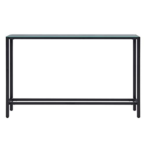 SEI Furniture Darrin Narrow Mirrored Top Console Table, 56", Black SEI Furniture