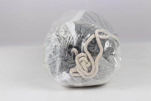 MOSFiATA Hammocks Portable Camping Hammock Upgraded 550lb Comfortable Fabric Hammock with Two Anti Roll Balance Beam and Sturdy Tree Straps for Camping, Patio, Backyard, Outdoor （Gray White） MOSFiATA