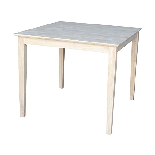 IC International Concepts Solid Wood Top Table, Unfinished IC International Concepts