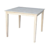 IC International Concepts Solid Wood Top Table, Unfinished IC International Concepts