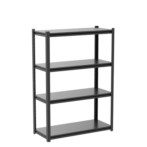 Raybee 40" W Garage Shelving Wide Storage Shelves 4 Tier Metal Shelves for Storage Load 1600LBS Adjustable Heavy Duty Shelving Sturdy Metal Shelving for Pantry Kitchen 40" W x 19.1" D x 56.9" H Raybee