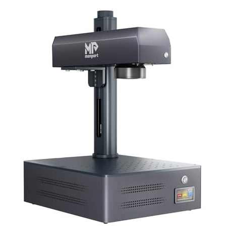 Monport 50W Pro Integrated Fiber Laser Engraver, 5.9"x5.9" Working Area, LightBurn Compatible, 3D Relief Engraving Metal Marking Machine with One-Touch Autofocus, JPT Laser Source Monport