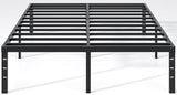 NEW JETO Metal Bed Frame,Queen Size Bed Frame with Storage Space,Heavy Duty Sturdy Mattress Foundation,Easy Assembly,No Box Spring Needed, Black,16 Inch,Queen NEW JETO