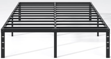 NEW JETO Metal Bed Frame,Queen Size Bed Frame with Storage Space,Heavy Duty Sturdy Mattress Foundation,Easy Assembly,No Box Spring Needed, Black,16 Inch,Queen NEW JETO