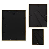 Frametory, Aluminum Picture Frames Set of 7 - Gold Gallery Wall Kit - Displays One 11x14, Two 8x10, and Four 5x7 inch Photos for Home Decoration Frametory