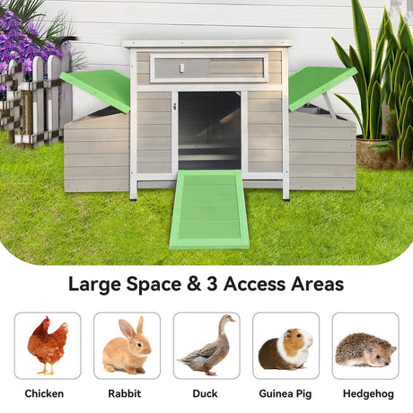 Large Wooden Chicken Coop Outdoor Hen House with Nesting Boxes HouseOfZazla